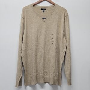 Alfani Pullover Twill Heather V-Neck Core Sweater Mens XXL Layering Classic New